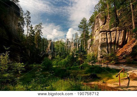Rocky town in Adrspach - National Nature Reserve in the Czech Republic Europe