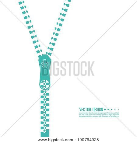 Vector icon closed and open zipper, fastener. zip. buckle