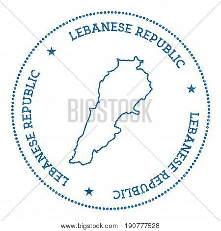 Lebanon Vector Map Sticker. Hipster And Retro Style Badge With Lebanon Map. Minimalistic Insignia Wi