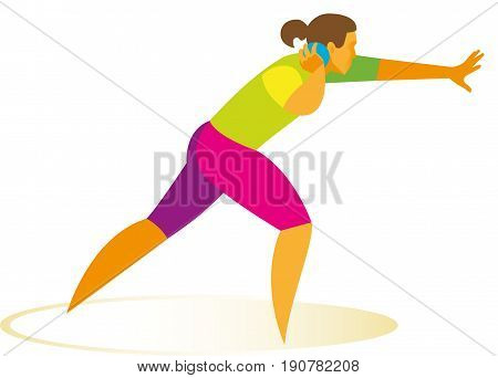The woman is the shot putter participate in competitions
