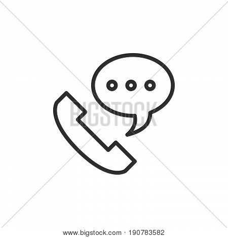 Phone call line icon outline vector sign linear style pictogram isolated on white. Symbol logo illustration. Editable stroke. Pixel perfect
