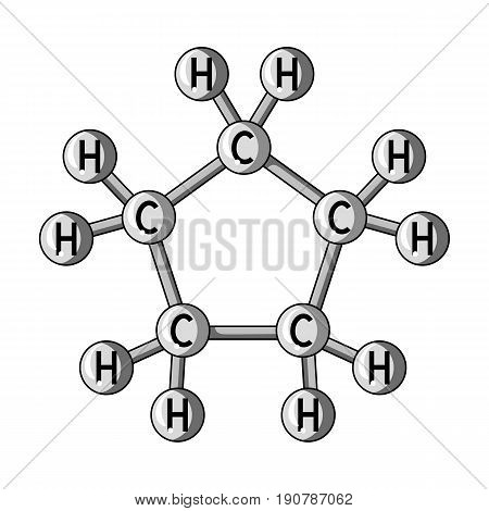Chemical oil formula.Oil single icon in monochrome  vector symbol stock illustration .