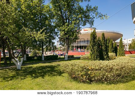 Gomel, Belarus - May 14, 2017: The Circus Building In Sovetskaya Street In The City Of Gomel.
