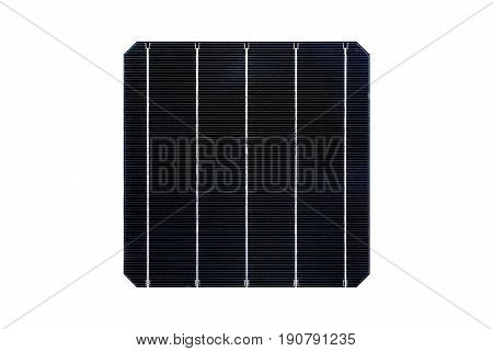Monocrystalline solar cell isolated on white background.( With clipping path.)