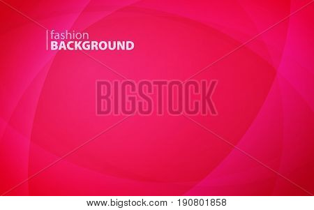 Abstract background of curved lines in red colors with empty copyspace to enter your text. Curvaceous lines with blur gradient effect. Vector illustration.