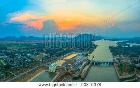 Sunset At Mae Klong Dam.