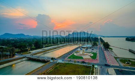 Sunset At Mae Klong Dam.