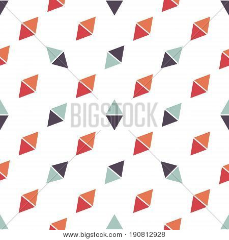 Seamless pattern with blue and red triangles