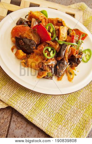 ajapsandali georgian dish of eggplant and meat