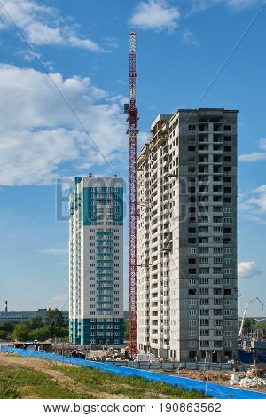 Real estate. Construction new home Building a house.