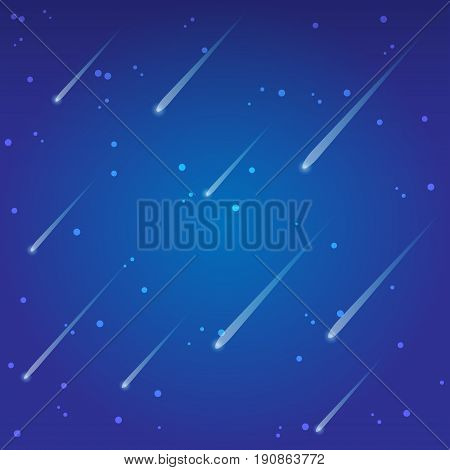 stars fall on sky background. vector illustration