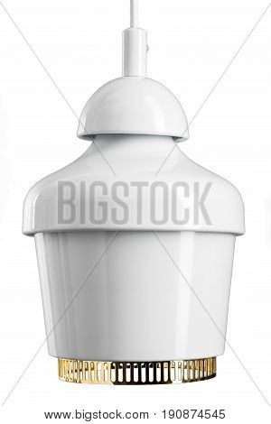 White glossy hanging Lamp. lamp isolated on white