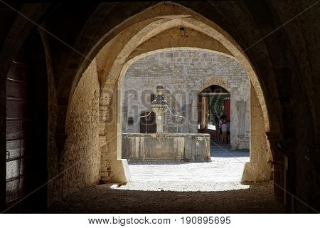 Baume Abbey in its village of Baume-les-Messieurs was founded during the reign of Louis the Pious in the early ninth century by Saint Eutice