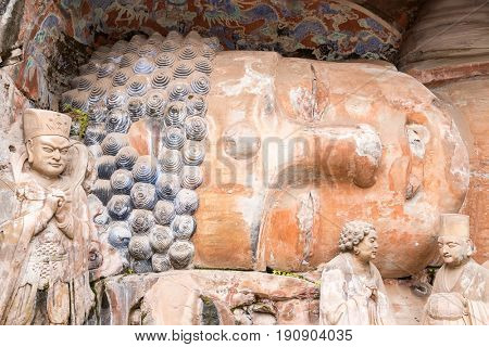 Ancient Hillside Stone Carving of Shakyamuni Buddha Repaying His Parents' Kindness - Baodingshan, Dazu, China