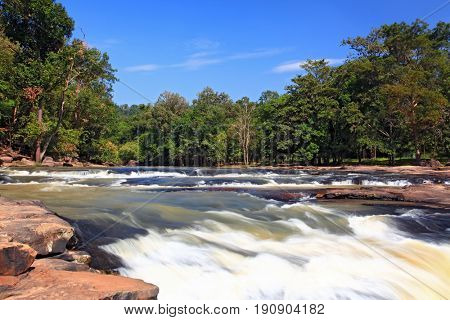 stream of waterfall from climate forest of Thailand