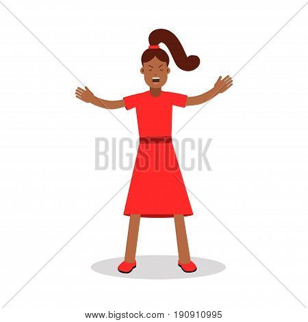 Furious and frustrated woman screaming with rage vector Illustration isolated on a white background