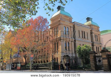SYDNEY AUSTRALIA - MAY 31, 2017: Unidentified people visit Sydney hospital. Sydney hospital s the oldest hospital in Australia dating back to 1788.