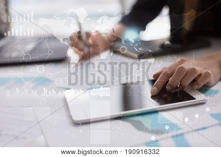 Template for text, Virtual screen Background. Business, internet technology and networking concept.