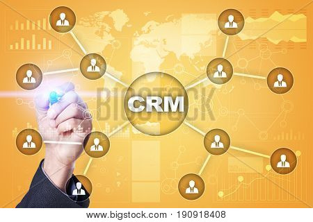 CRM. Customer relationship management concept. Customer service and relationship.