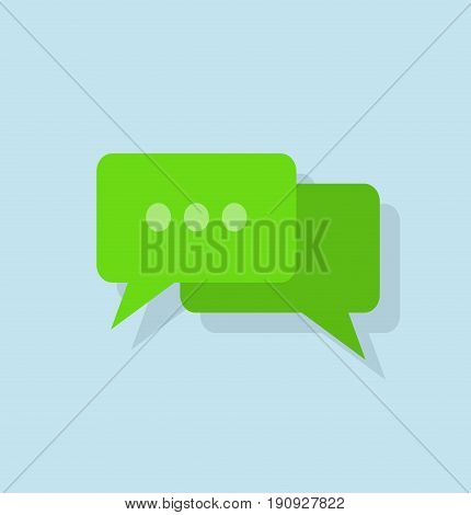 Speech bubbles icon. Speech bubbles with soft shadow on a light blue background. Message icon. Vector stock.