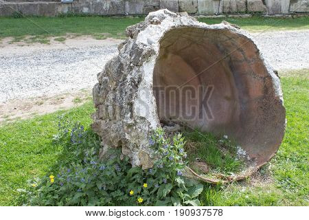 Old amphora Broken Clay huge Pot. Ancient jug