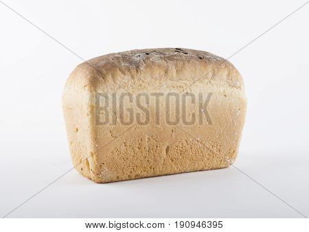 Top view homemade bread on a white background to paste in your design.