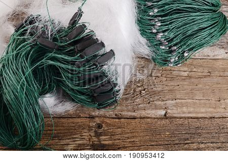Fishing Net From The Fishing Line Close Up