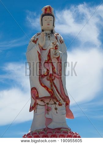 Guanyin Buddha in Wat Saman Rattanaram Chachoengsao province of thailand. (clipping path)