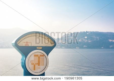 Automatic precision weight scale with lake view in Como Italy