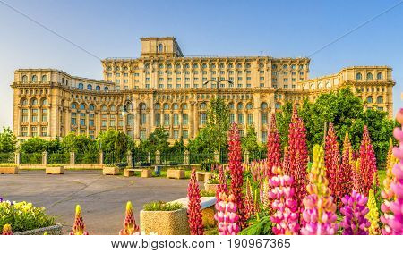 The Palace of the Parliament Bucharest Romania.