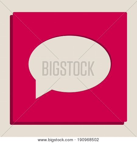 Speech bubble icon. Vector. Grayscale version of Popart-style icon.