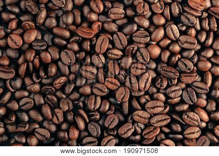 coffee bean background textured concept top view