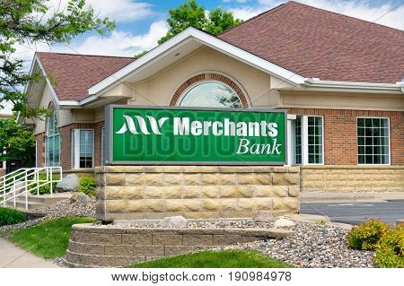 Merchants Bank Exterior And Sign