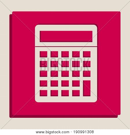 Calculator simple sign. Vector. Grayscale version of Popart-style icon.