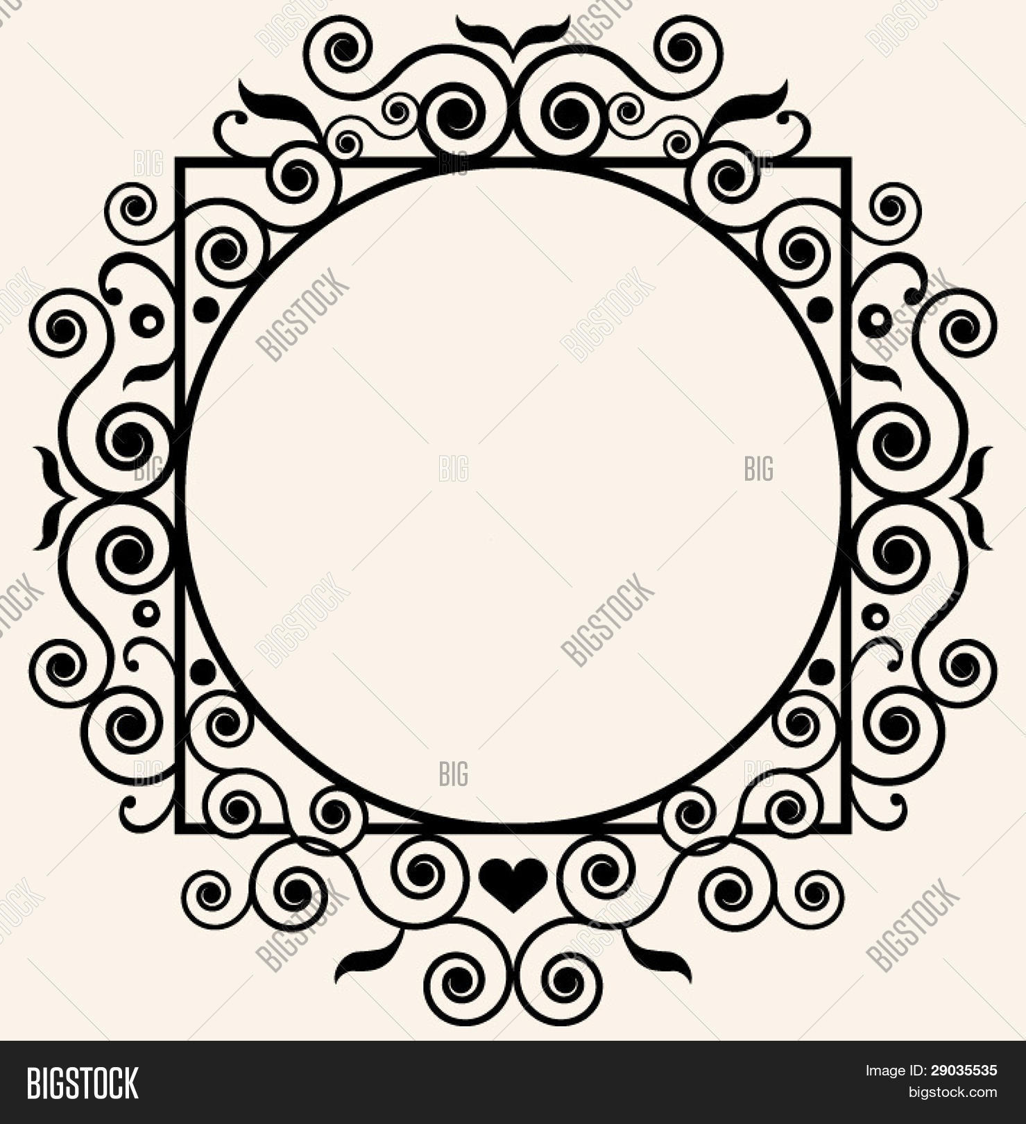 Curly Ornate Frame Vector & Photo (Free Trial) Bigstock