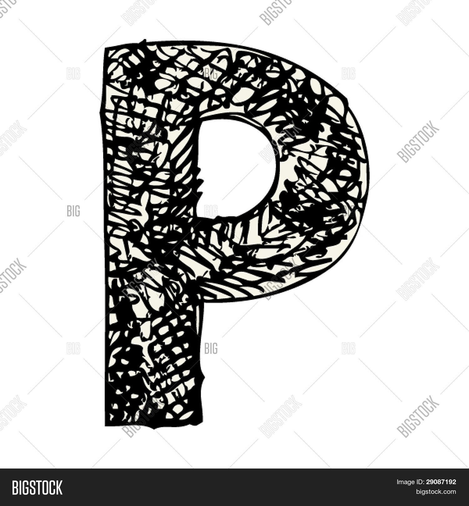 scribble alphabet doodle letter p vector photo bigstock doodle letter
