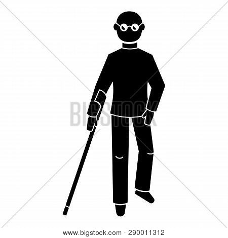 Blind Man Icon. Simple Illustration Of Blind Man Vector Icon For Web Design Isolated On White Backgr