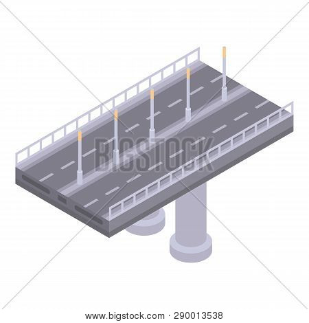 Autobahn Bridge Icon. Isometric Of Autobahn Bridge Vector Icon For Web Design Isolated On White Back