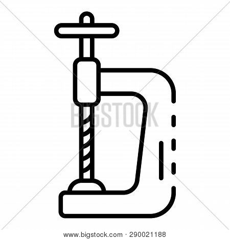Metal Clamp Icon. Outline Metal Clamp Vector Icon For Web Design Isolated On White Background
