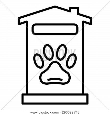 Pet Hotel House Icon. Outline Pet Hotel House Vector Icon For Web Design Isolated On White Backgroun
