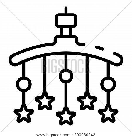 Baby Crib Toy Icon. Outline Baby Crib Toy Vector Icon For Web Design Isolated On White Background