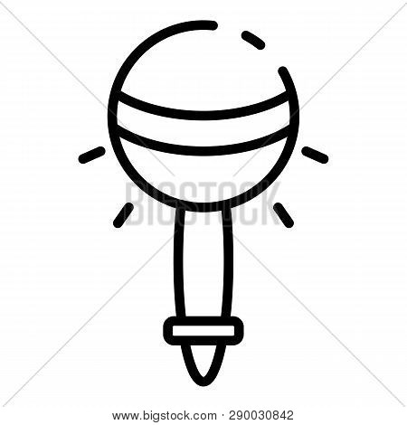 Plastic Rattle Toy Icon. Outline Plastic Rattle Toy Vector Icon For Web Design Isolated On White Bac