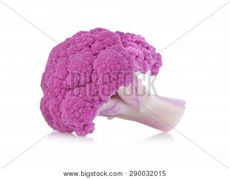 Purple Brassica Oleracea Isolated On White Background