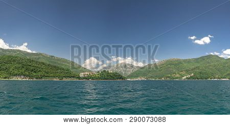 Kamenari-lepetane Ferry In The Bay Of Kotor, Montenegro
