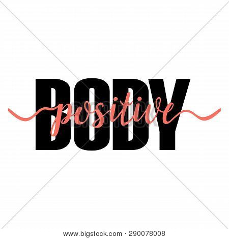 Body Positive T-shirt Print With Coral Ribbon.