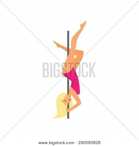 Attractive Girl With Long Blond Hair Hanging Upside Down The Pylon