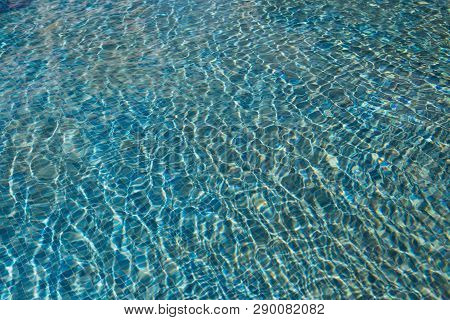 The Texture Of The Water In The Summer Pool Close-up