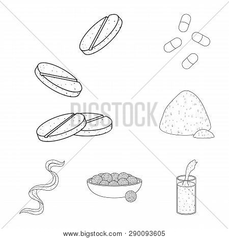 Vector Illustration Of Food And Vegan Sign. Collection Of Food And Weed Stock Vector Illustration.