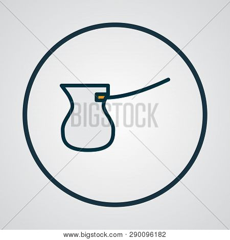 Cezve Icon Colored Line Symbol. Premium Quality Isolated Ibrik Element In Trendy Style.
