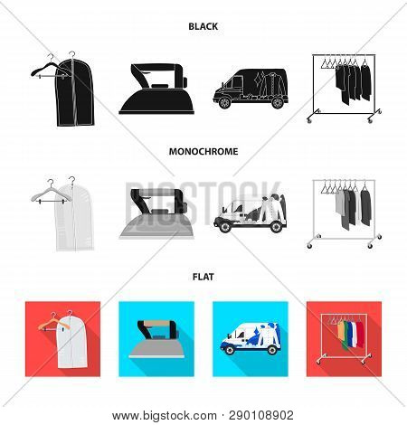 Isolated Object Of Laundry And Clean Icon. Collection Of Laundry And Clothes Stock Symbol For Web.